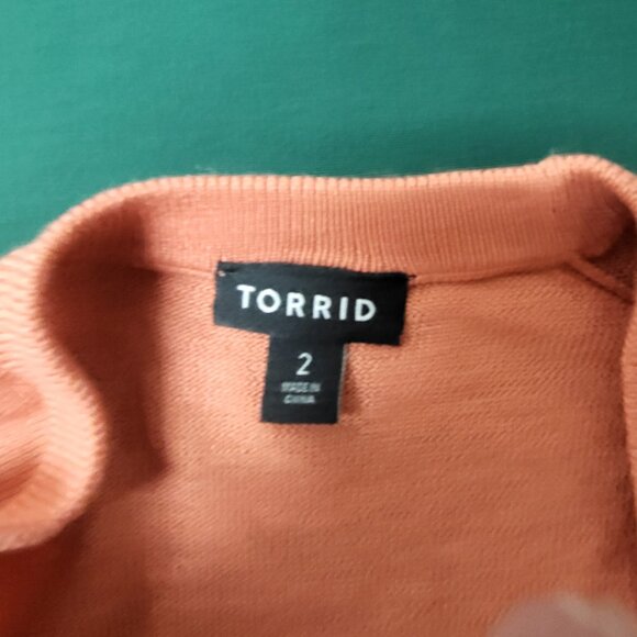 Torrid burnt orange long-sleeve lightweight sweater EUC size 2 or 2X - Picture 4 of 8